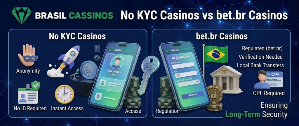 No KYC Casinos vs bet.br Casinos